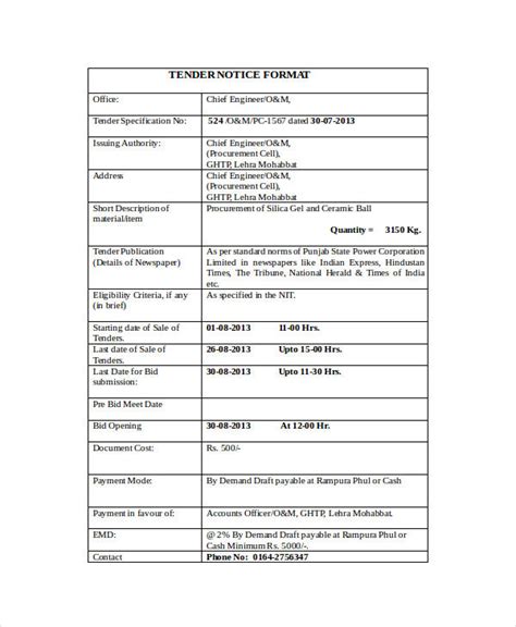 Tender Notices .